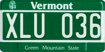 VT license plate XLU036