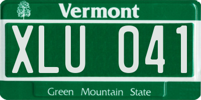 VT license plate XLU041