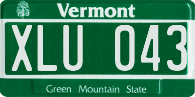 VT license plate XLU043
