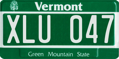 VT license plate XLU047