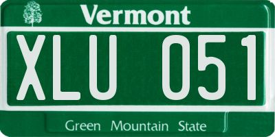 VT license plate XLU051