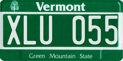 VT license plate XLU055