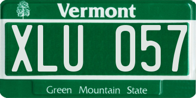 VT license plate XLU057