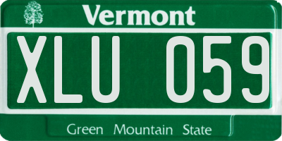 VT license plate XLU059