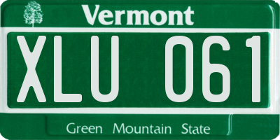 VT license plate XLU061