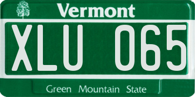 VT license plate XLU065