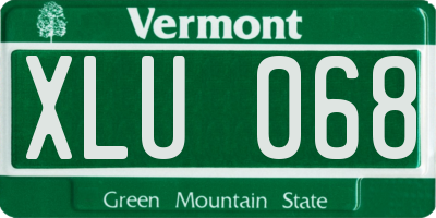 VT license plate XLU068