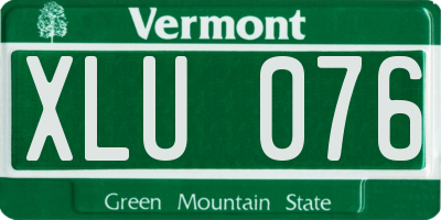 VT license plate XLU076