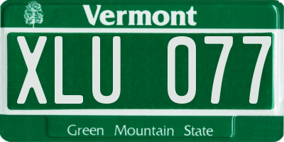 VT license plate XLU077