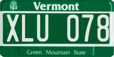 VT license plate XLU078
