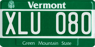 VT license plate XLU080