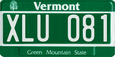 VT license plate XLU081