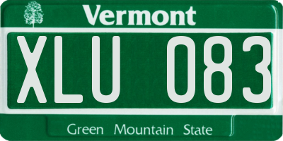 VT license plate XLU083
