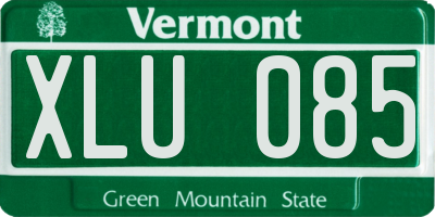 VT license plate XLU085