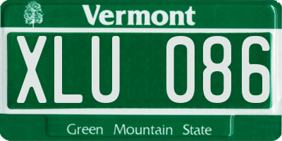VT license plate XLU086