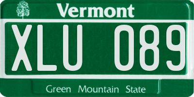 VT license plate XLU089