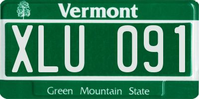 VT license plate XLU091