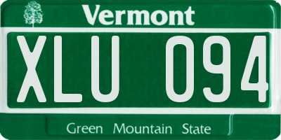 VT license plate XLU094