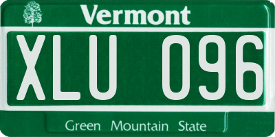 VT license plate XLU096