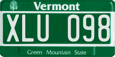 VT license plate XLU098