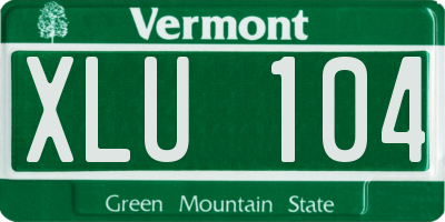 VT license plate XLU104