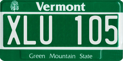 VT license plate XLU105
