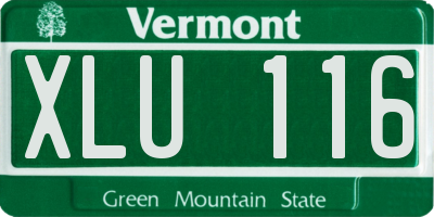 VT license plate XLU116