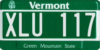VT license plate XLU117