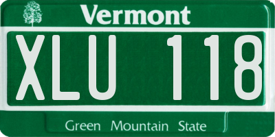VT license plate XLU118