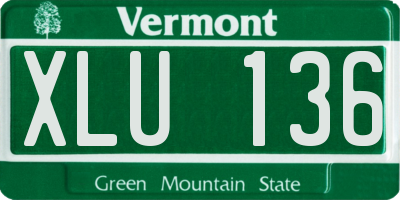 VT license plate XLU136