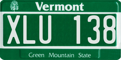 VT license plate XLU138