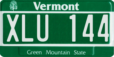 VT license plate XLU144