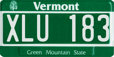 VT license plate XLU183