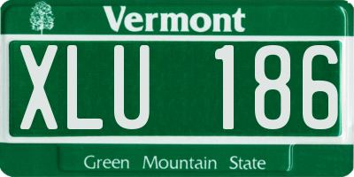 VT license plate XLU186