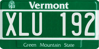VT license plate XLU192