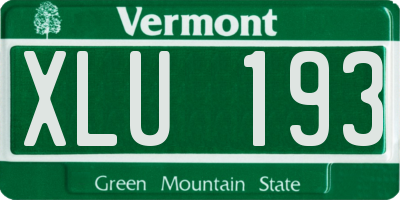 VT license plate XLU193