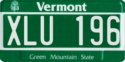 VT license plate XLU196
