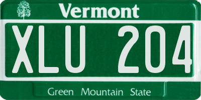 VT license plate XLU204