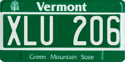 VT license plate XLU206