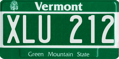 VT license plate XLU212