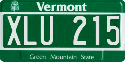 VT license plate XLU215