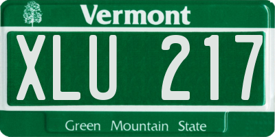 VT license plate XLU217