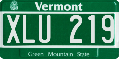 VT license plate XLU219