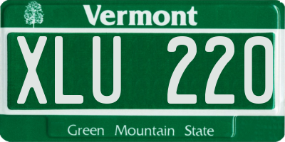 VT license plate XLU220
