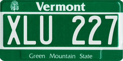 VT license plate XLU227