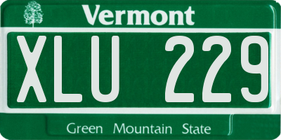 VT license plate XLU229