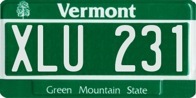 VT license plate XLU231