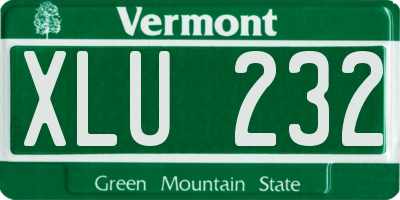 VT license plate XLU232