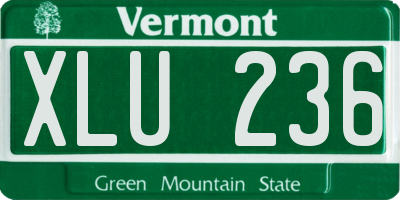 VT license plate XLU236