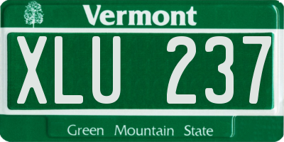 VT license plate XLU237